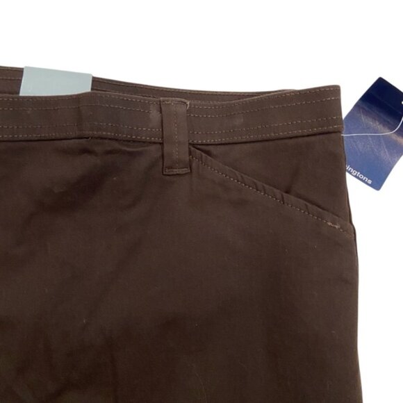 Pennington trouser pants Plus size brown stretch NWT straight leg Chicago size28 - Picture 2 of 9